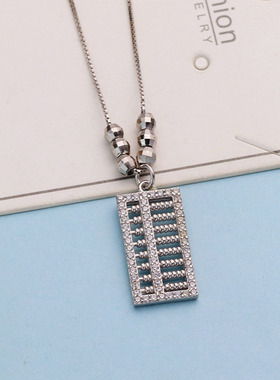 新款如意算盘S925纯银项链女国风轻奢时尚感小众设计感毛衣锁骨链