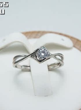 s925纯银气质爱心开口戒指指环女