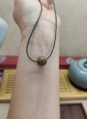 天然绿檀香木圆珠项链男女锁骨链简约百搭气质高级感颈链配饰塔链