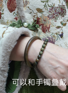 手串佛珠手链绿檀木简单文艺情侣