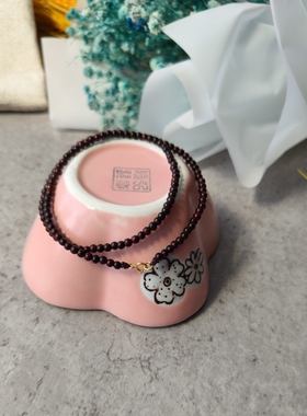 项链吊坠锁骨链紫檀木极细小珠女