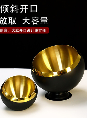 创意不锈钢桌面垃圾桶办公茶几台面果皮收纳桶烟盅KTV酒吧烟灰缸