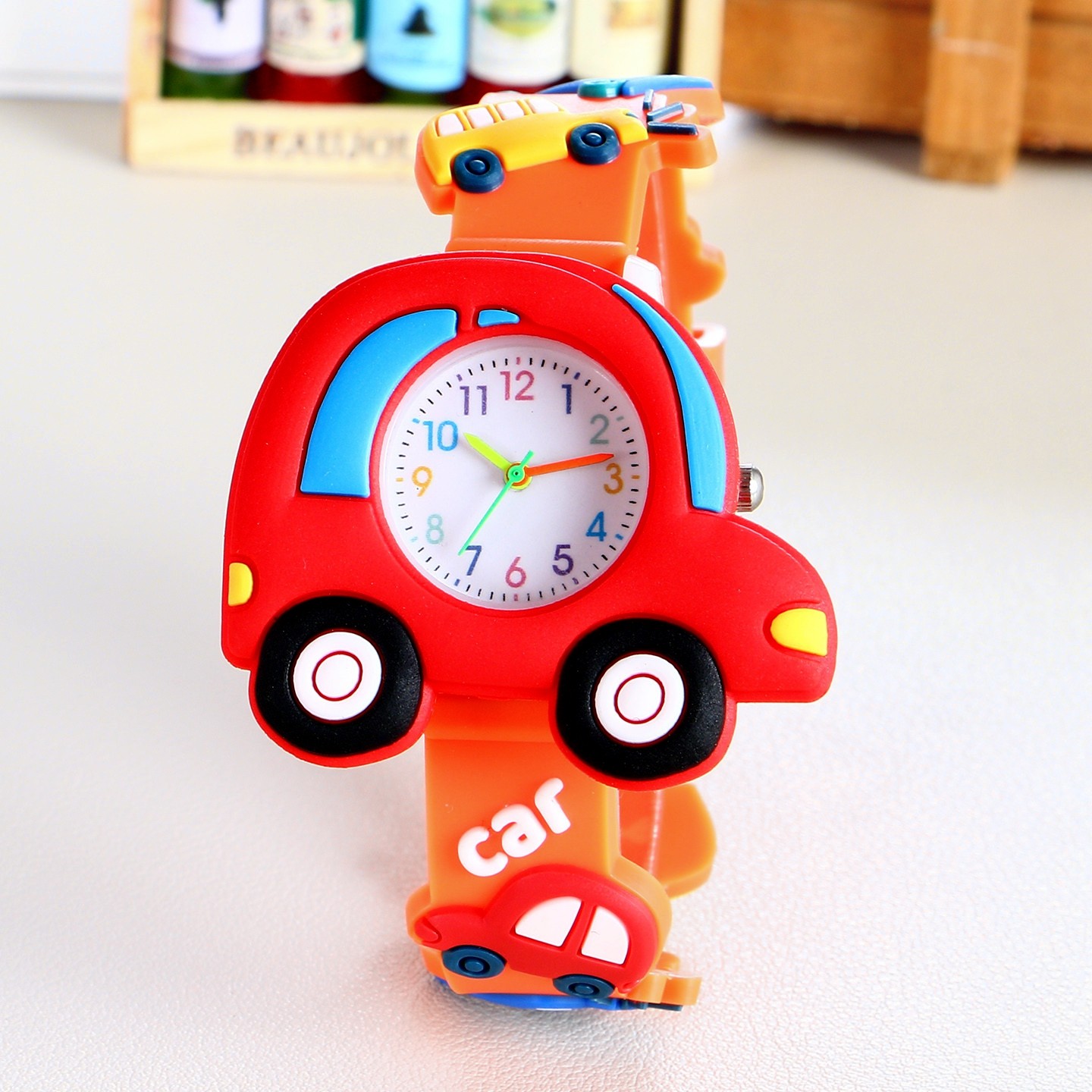 个性可爱卡通小汽车儿童手表男孩小学生幼儿园腕表防水女孩玩具表,淘宝优惠券,粉丝福利购,淘宝优惠卷
