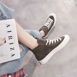 欧洲站嘻哈ulzzang真皮高帮鞋