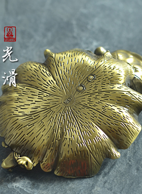 荷塘月色禅意铜家居桌倒流香炉