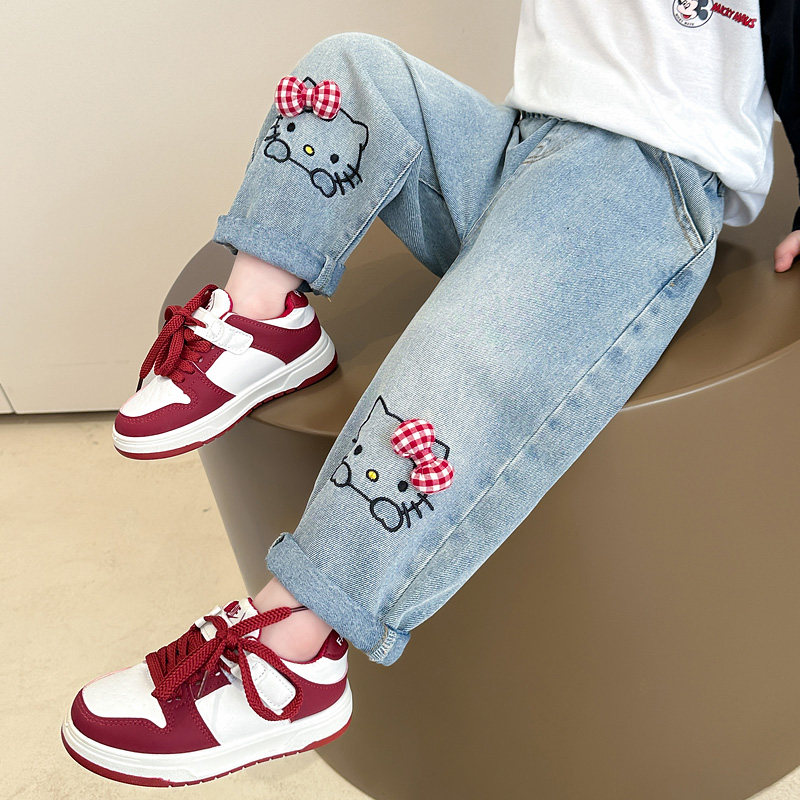 童装裤子女童牛仔裤秋季2025新款洋派儿童休闲老爹裤宝宝秋装长裤