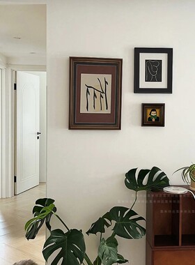 轻法式中古风组合装饰画室内软装复古艺术挂画高级感黑白极简壁画
