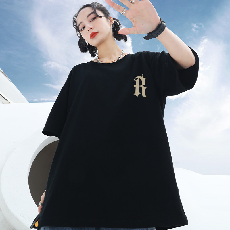 短袖男潮2023新款夏季宽松胖子t恤 初己T恤