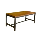 Американский стиль сплошной древесины длинный бар гостевой компьютер простой стол для ретро -конференции длинное столовое столик кофейня и комбинация стула