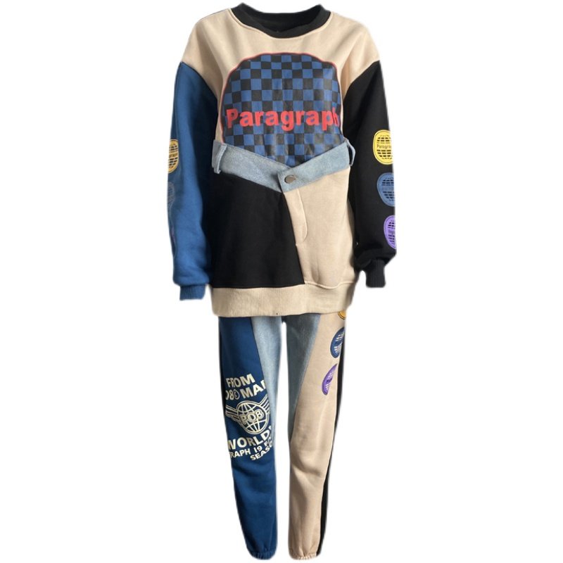 时尚套装女卫衣+卫裤欧洲站新款洋气减龄休闲时髦欧货炸街网红潮,淘宝优惠券,粉丝福利购,淘宝优惠卷