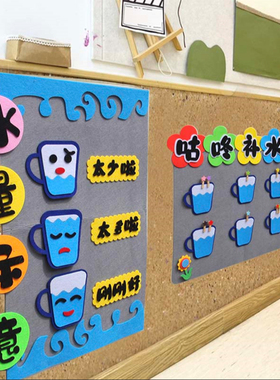 幼儿园喝水区环创装饰材料