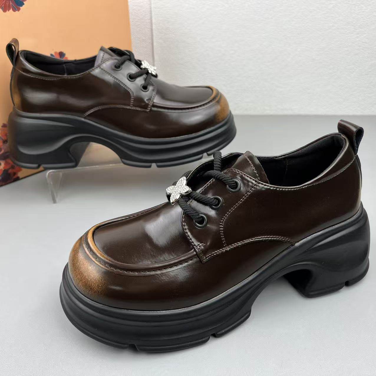 奥莱撤柜处理厚底女鞋韩版低帮系带乐福鞋户外流行百搭时装单鞋清,淘宝优惠券,粉丝福利购,淘宝优惠卷