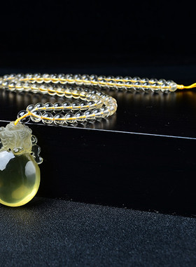 天然黄水晶项链招财吊坠转运招财兽平安挂坠精致有求必应 男女款