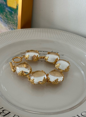 风格做旧黄铜手链女叠搭