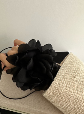 黑小香风chocker项链绑带颈链