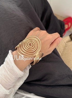 宽手环开口chic小众螺旋配饰