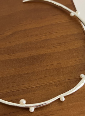 摇儿珍珠项圈复古ins天然金属