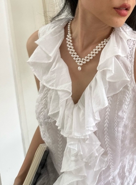 淡水巴洛克珍珠项链编织颈链女