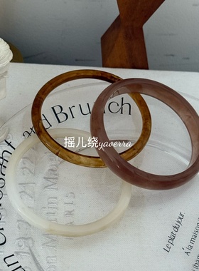 树脂ins亚克力几何叠戴手镯环