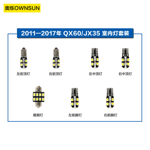 适用英菲尼迪jx35改装室内灯led超亮英菲尼迪qx60改装车内阅读灯-图0