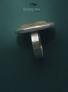 【骑单车的猫】原创设计手工复古和田玉鱼戒指古风做旧拙朴银戒子