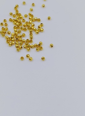 18K金爆闪蹦迪珠隔珠散珠au750金珠小金珠转运珠diy配件满50包邮