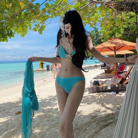 Sexy pure hot girl beach dress swimsuit women vacation