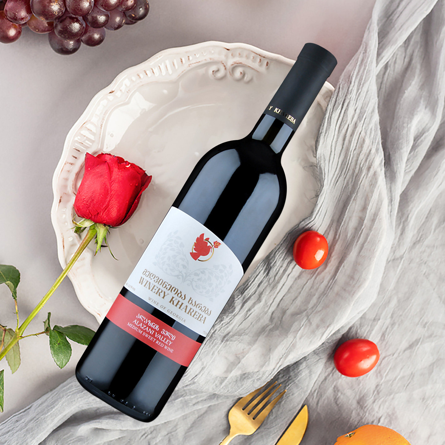 格鲁吉亚红酒红葡萄酒KHAREBA/哈列巴阿拉扎尼半甜型原装进口整箱,淘宝优惠券,粉丝福利购,淘宝优惠卷