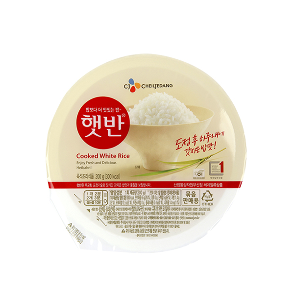 韩国进口零食微波炉米饭 速食香米方便速食米饭白米饭210g 韩文版 - 图3