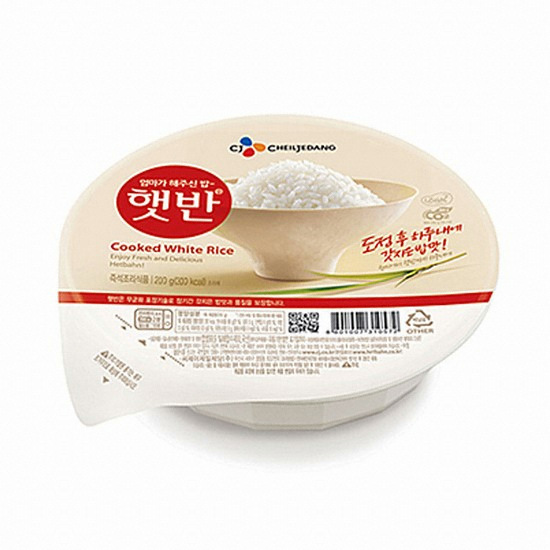 韩国进口零食微波炉米饭速食香米方便速食米饭白米饭210g韩文版-图0