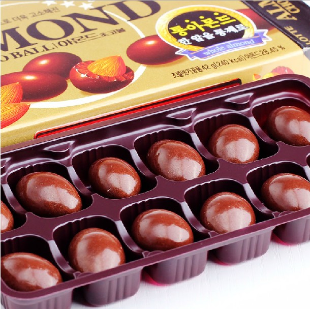 韩国进口零食乐天扁桃仁巧克力46g巧克力豆零食小吃休闲食品,淘宝优惠券,粉丝福利购,淘宝优惠卷