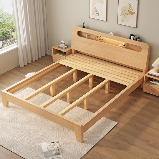 实木床1.5m主卧床1米8双人床出租房用用经济型现代简约家单人床架