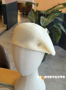 夏季冰丝贝雷帽女压皱透气画家帽