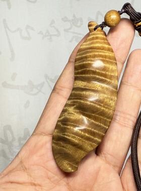 竹节挂件龙胆纹手串崖柏金丝楠木