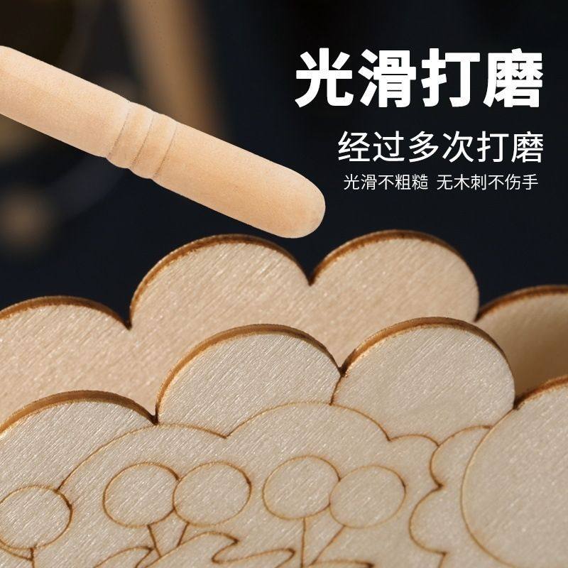 diy儿童手工京剧脸谱传统木质国风手持拨浪鼓涂色木白胚绘画玩具,淘宝优惠券,粉丝福利购,淘宝优惠卷