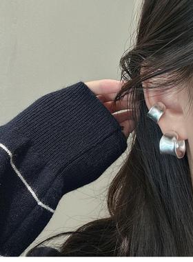 光面纯银宽设计感戒指手镯套装