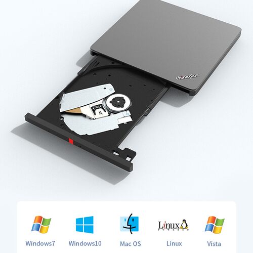 联想外置移动光驱DVD刻录机USB影碟学习光盘播放type-C接口TX800 - 图1