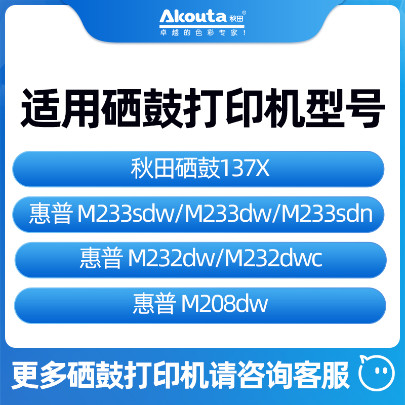 秋田006BK碳粉黑墨粉适用惠普HP M232dwc/M232dw/M208dw/M233dw/M233sdw/M233sdn打印机碳粉盒137A/X硒鼓通用 - 图0