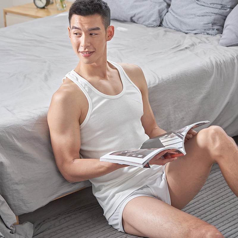 宜而爽男红品系列纯棉罗纹无缝内裤 宜而爽内衣男三角内裤