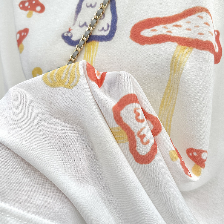 夏季简约韩系薄款蘑菇创意印花宽松显瘦白色长袖T恤女防晒衫罩衫,淘宝优惠券,粉丝福利购,淘宝优惠卷