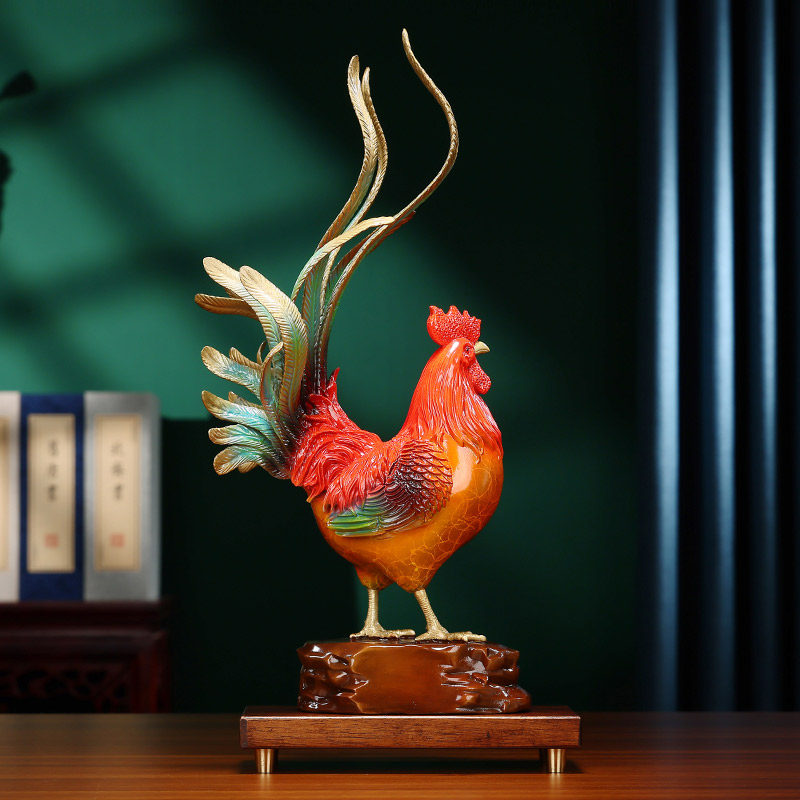 彩铜大吉大利公鸡摆件家居客厅玄关办公室桌面装饰品开业乔迁礼品,淘宝优惠券,粉丝福利购,淘宝优惠卷