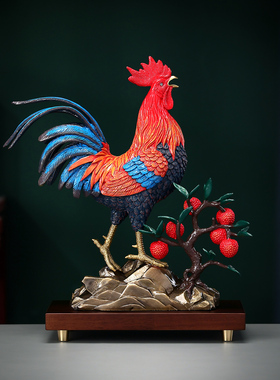 铜欣祥彩铜大吉大利鸡摆件家居办公室生肖鸡开业乔迁商务礼品