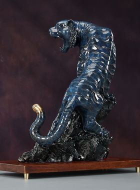 铜欣祥彩铜上山虎摆件家居办公室老虎生肖虎乔迁商务礼品