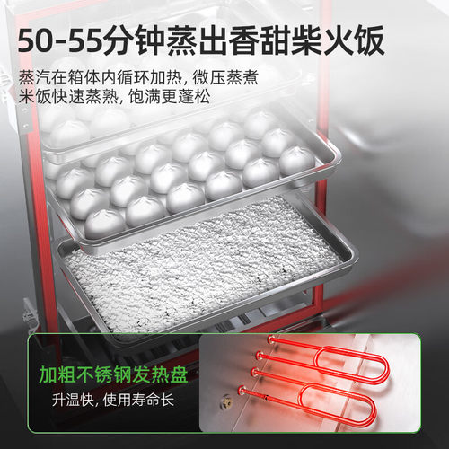 圣托蒸饭柜商用24盘工程大型双门蒸饭车不锈钢蒸箱公司单位食堂 - 图2