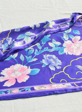 百搭斜纹绸卷边丝巾围巾新品