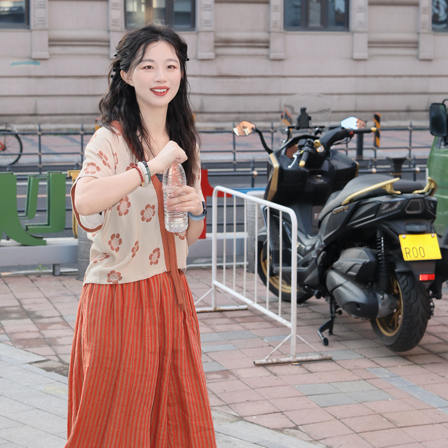 谜阿凰【柑橘气球裤】橘色竖条纹亚麻大放量夏季女裤子,淘宝优惠券,粉丝福利购,淘宝优惠卷