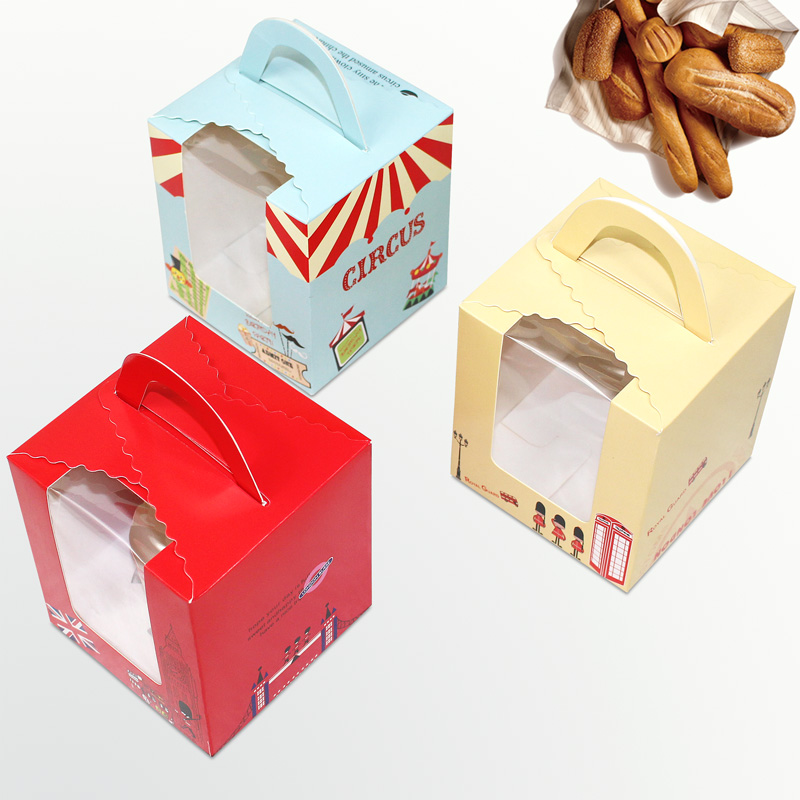单格1个粒开窗纸杯手提蛋糕盒慕斯木糠布丁瓶圣诞苹果包装盒50套 - 图2