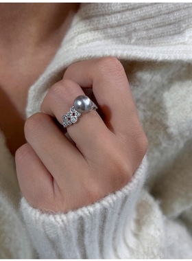 施华洛珍珠 轻奢锆石施家珍珠镶钻闪耀女款戒指 3月新品