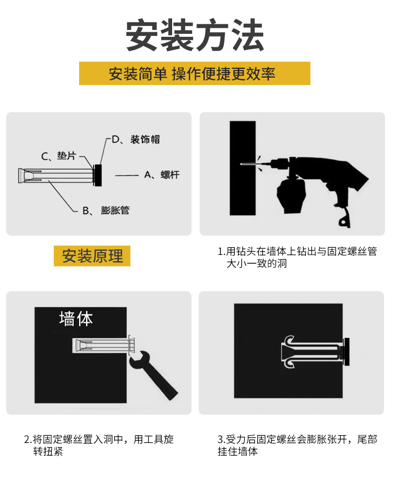 墙面瓷砖空鼓加固钉墙砖固定钉304不锈钢螺丝钉磁片松动防掉脱落 - 图0