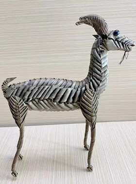 棕草编工艺品羊绵羊传统手工